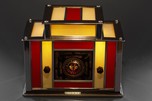 Radio-Glo Stained Glass + Chrome Radio in Red with Cream - Exceptional